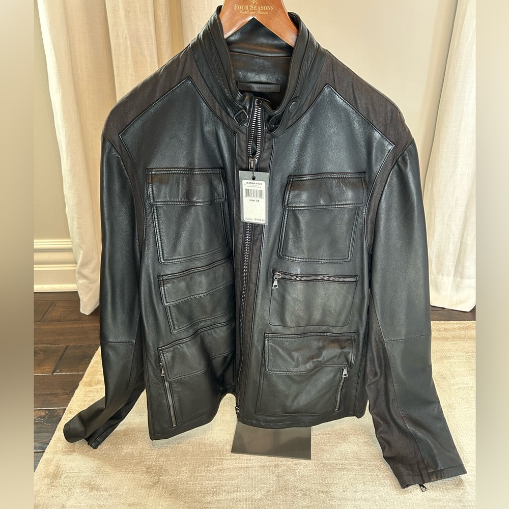 John Varvatos Men’s Leather Jacket | Size 54